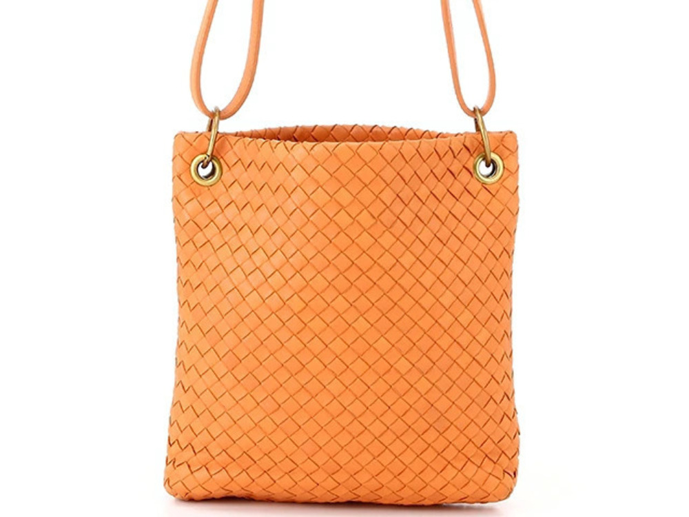 BOTTEGA VENETA bag Hobo calfskin orange intrecciato weave